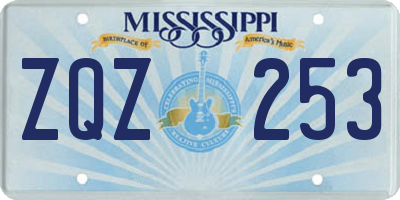 MS license plate ZQZ253