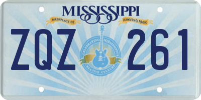 MS license plate ZQZ261