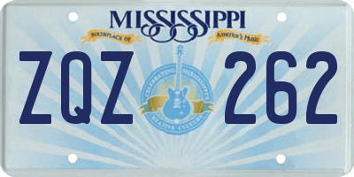 MS license plate ZQZ262