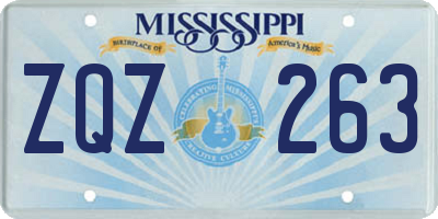 MS license plate ZQZ263