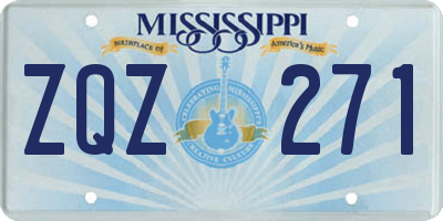 MS license plate ZQZ271