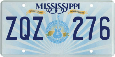 MS license plate ZQZ276