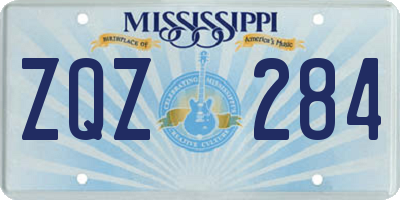 MS license plate ZQZ284
