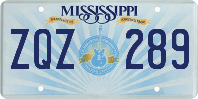 MS license plate ZQZ289