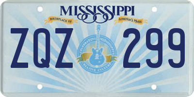 MS license plate ZQZ299