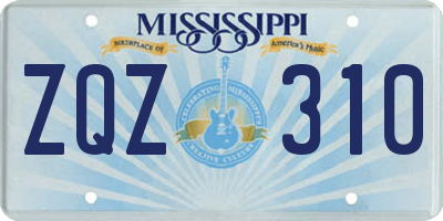 MS license plate ZQZ310