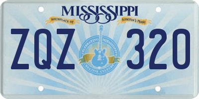 MS license plate ZQZ320