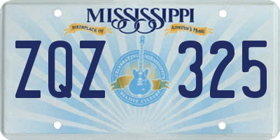 MS license plate ZQZ325