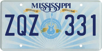 MS license plate ZQZ331
