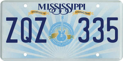 MS license plate ZQZ335