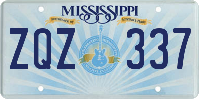 MS license plate ZQZ337