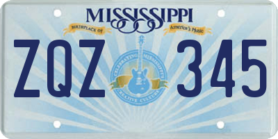 MS license plate ZQZ345