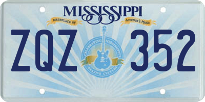 MS license plate ZQZ352