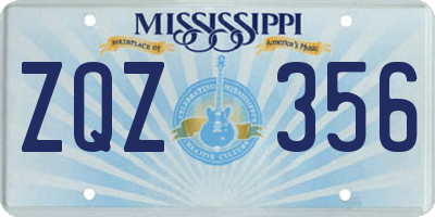 MS license plate ZQZ356
