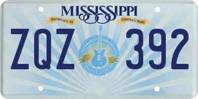 MS license plate ZQZ392