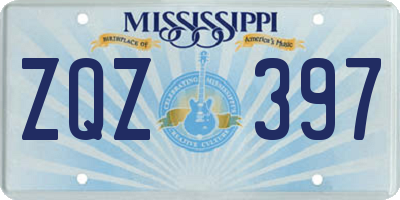 MS license plate ZQZ397