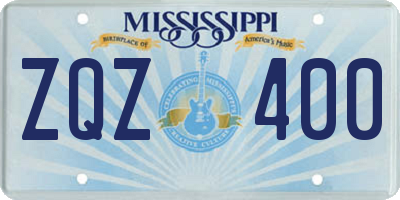 MS license plate ZQZ400