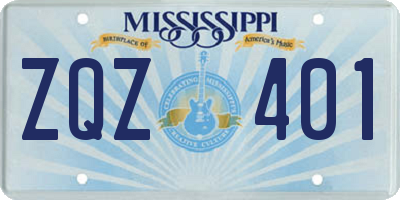 MS license plate ZQZ401