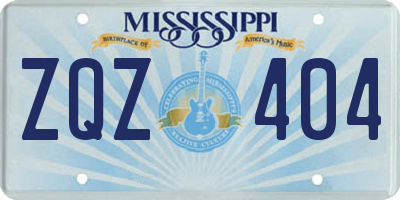 MS license plate ZQZ404
