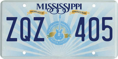 MS license plate ZQZ405