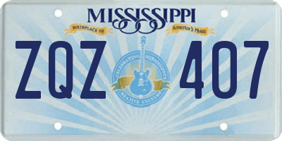 MS license plate ZQZ407