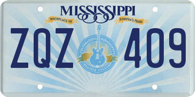 MS license plate ZQZ409