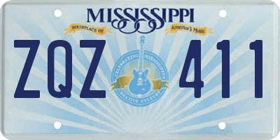 MS license plate ZQZ411