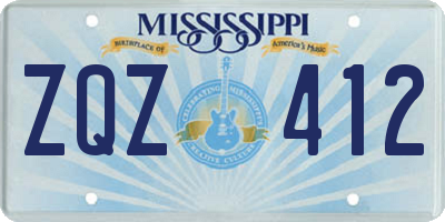 MS license plate ZQZ412