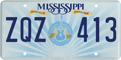 MS license plate ZQZ413