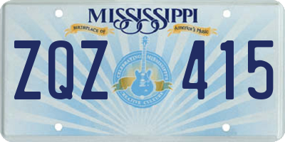 MS license plate ZQZ415