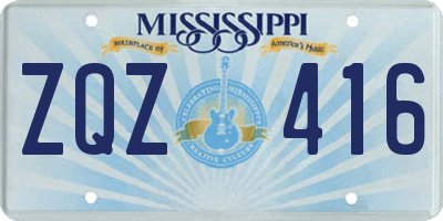 MS license plate ZQZ416