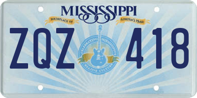 MS license plate ZQZ418