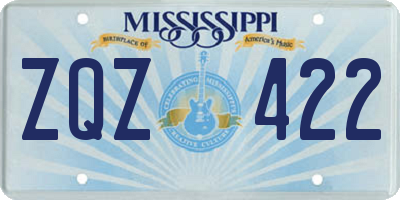 MS license plate ZQZ422