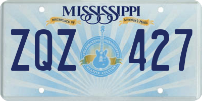 MS license plate ZQZ427