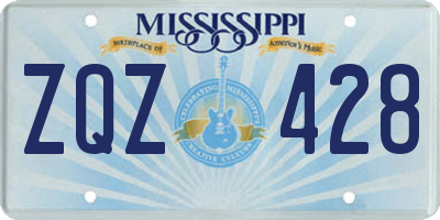 MS license plate ZQZ428