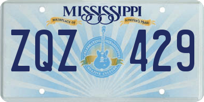 MS license plate ZQZ429