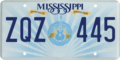 MS license plate ZQZ445