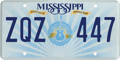 MS license plate ZQZ447