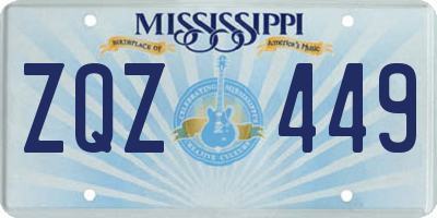 MS license plate ZQZ449