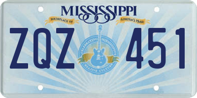 MS license plate ZQZ451