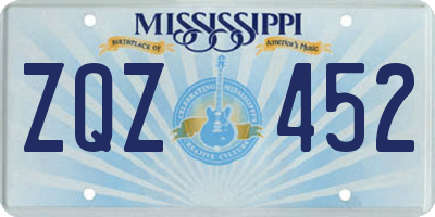 MS license plate ZQZ452