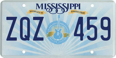 MS license plate ZQZ459