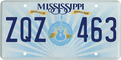 MS license plate ZQZ463