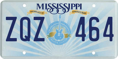 MS license plate ZQZ464