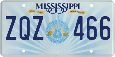 MS license plate ZQZ466