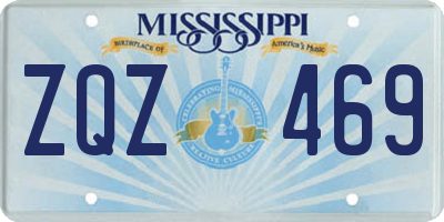 MS license plate ZQZ469
