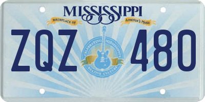 MS license plate ZQZ480