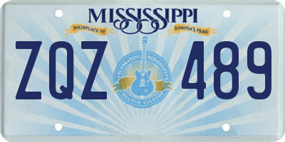 MS license plate ZQZ489