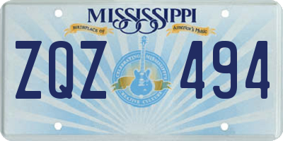 MS license plate ZQZ494