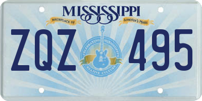 MS license plate ZQZ495